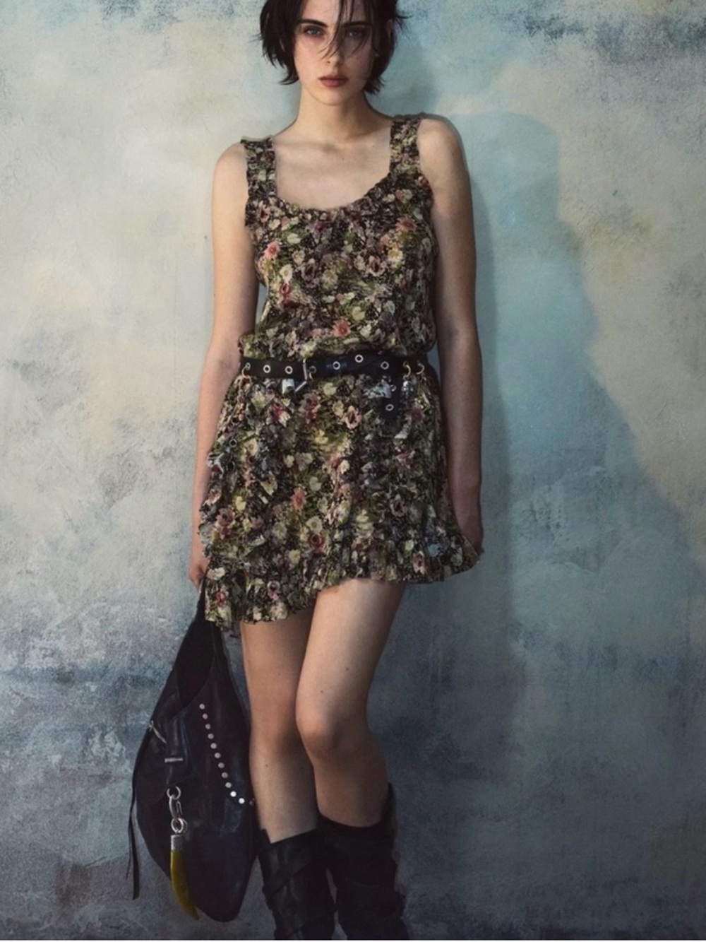 Zara x Kate Moss festival collection 90’s grunge floral mini dress
